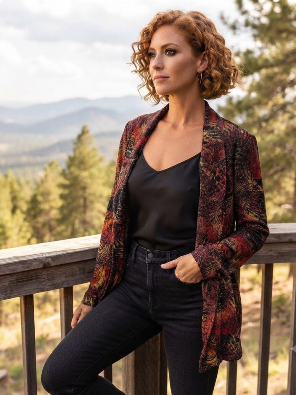 Sparkling Animal Print Cardigan